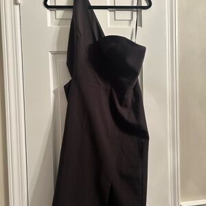 Aidan Mattox black asymmetrical cutout cocktail dress. Size 8 . Worn once
